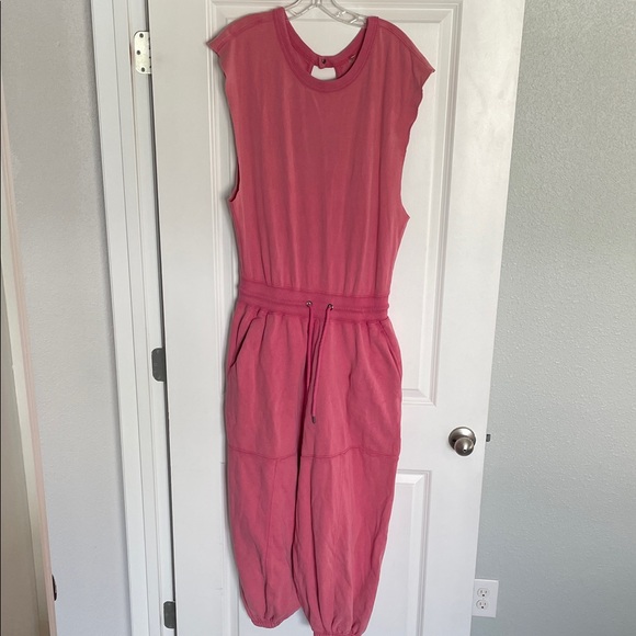 free people movement Pants - FP Movement by Free People Rose Pink Sleeveless Drawstring Jumpsuit S/P NWOT